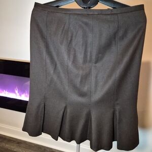 Vintage Brown Wool Blend Midi Skirt | Pleated Hem | Dark Academia | Size M